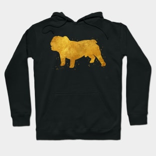 English bulldog puppy dog golden art Hoodie